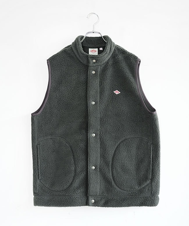 ◇DANTON(ダントン) DOUBLE FACE BOA STAND COLLAR VESTT ダブル
