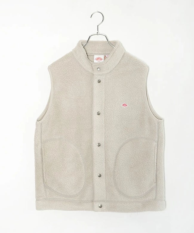 ◇DANTON(ダントン) DOUBLE FACE BOA STAND COLLAR VESTT ダブル
