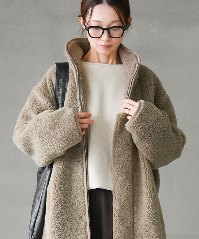 SALE 20%OFF】[4-270036]mizuiro ind(ミズイロインド) ボアブルゾン