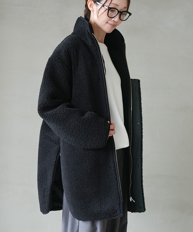 4-270036]mizuiro ind(ミズイロインド) ボアブルゾン アウター