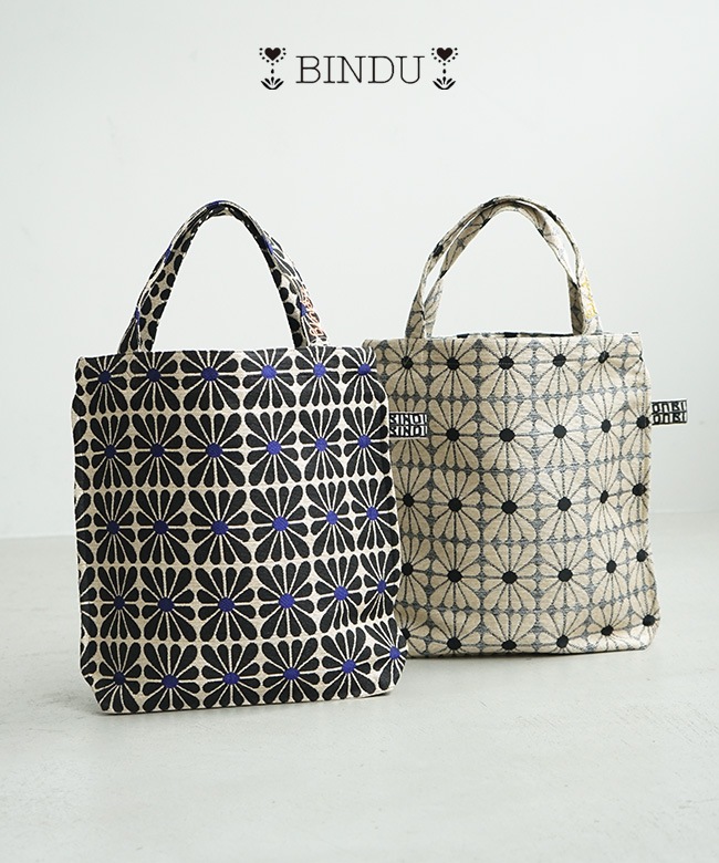 BINDU(ビンドゥ)CUP FLOWER JACQUAARD REVERSE TOTE カップフラワー