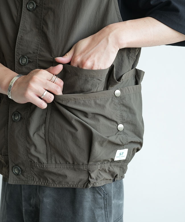 SASSAFRAS(ササフラス) OVERGROWN HIKER VEST-NYLON RIPSTOP オーバー