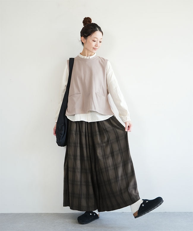 ソラモナ　ファッション　レディース　パンツ　キュロット ◇SOLAMONAT LARME(ソラモナラーム)ネルチェックキュロットパンツ