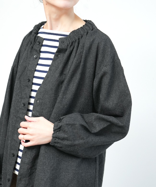 SALE 50%OFF】prit(プリット) 2/48ウール綾織 ゴムギャザー2way 