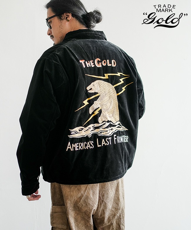 GL15678]gold(ゴールド) VELVETEEN ALASKA JACKET ベルベティーン
