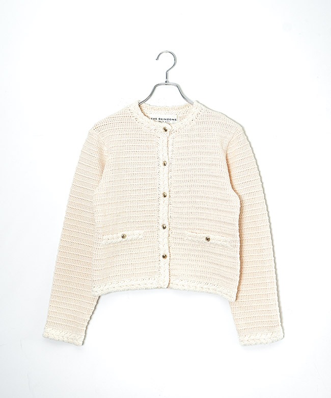 26SMSNI04]THE SHINZONE(ザ シンゾーン) CROCHET KNIT JACKET クロシェ
