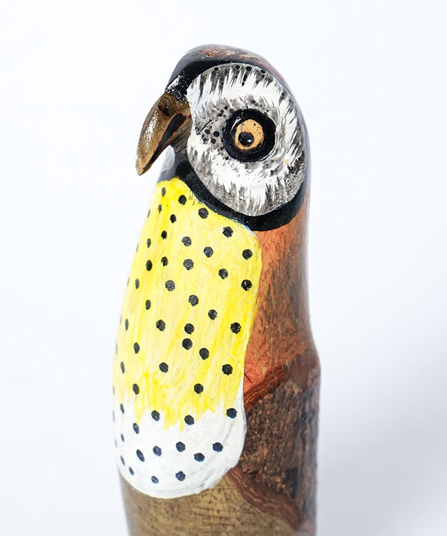 wk16107-00]AFRICANSQUARE(アフリカンスクエアー) 木製鳥 フクロウ