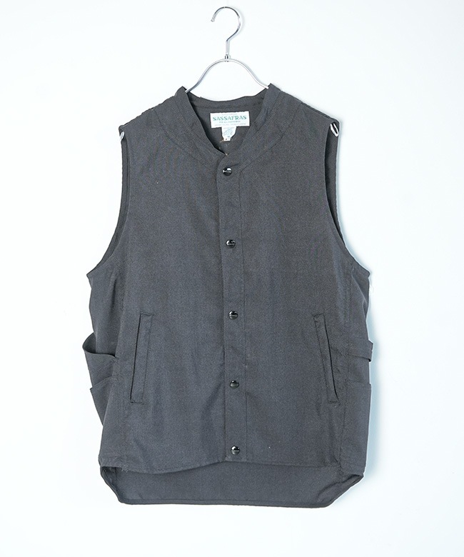 SASSAFRAS ササフラス チノ素材 ワークベスト ガーデニングベスト S SASSAFRAS(ササフラス) Vase Wall Gardener Vest ベースウォール