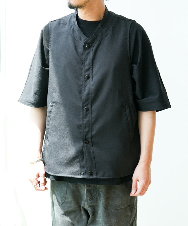 SASSAFRAS ブラックベスト コットン混合 SASSAFRAS(ササフラス) Vase Wall Gardener Vest ベースウォール