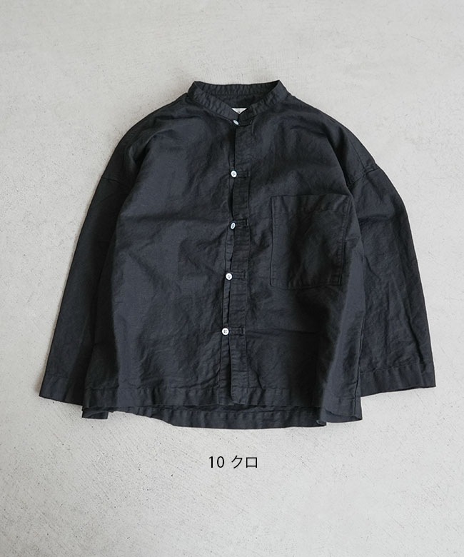 P81426]prit(プリット) リネンコットンシーチング スタンドカラー