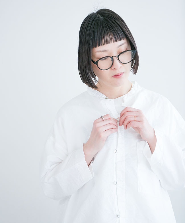 P81426]prit(プリット) リネンコットンシーチング スタンドカラー