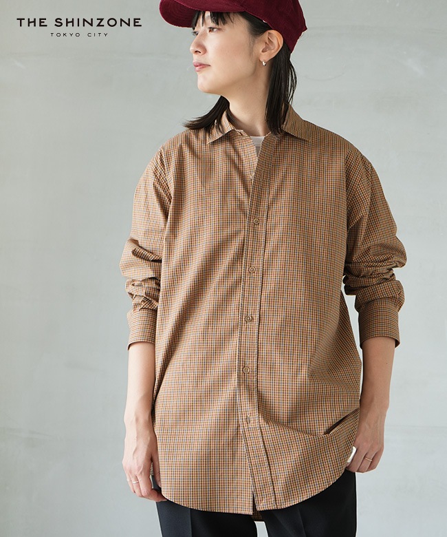 THE SHINZONE / PECK CHECKED SHIRT 85 NAVY main image 1