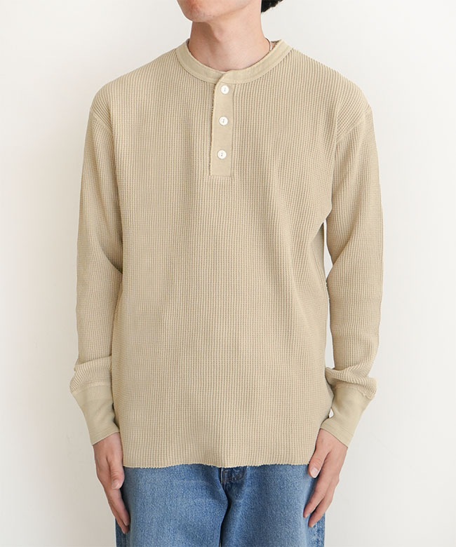 52020]Healthknit(ヘルスニット) Thermal King Waffle Henleyneck L/S