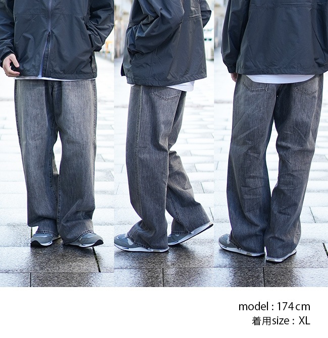 ◇[b1038-1]SOLAMONAT(ソラモナ)5Pルーズストレートイージーデニム