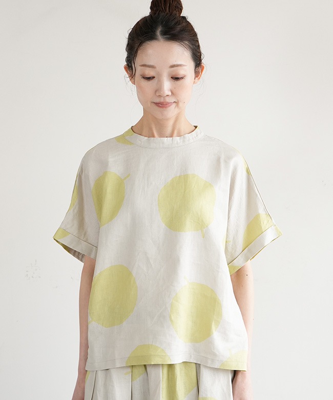 7251T-003] NATURAL LAUNDRY(ナチュラルランドリー) リネンpommeドット