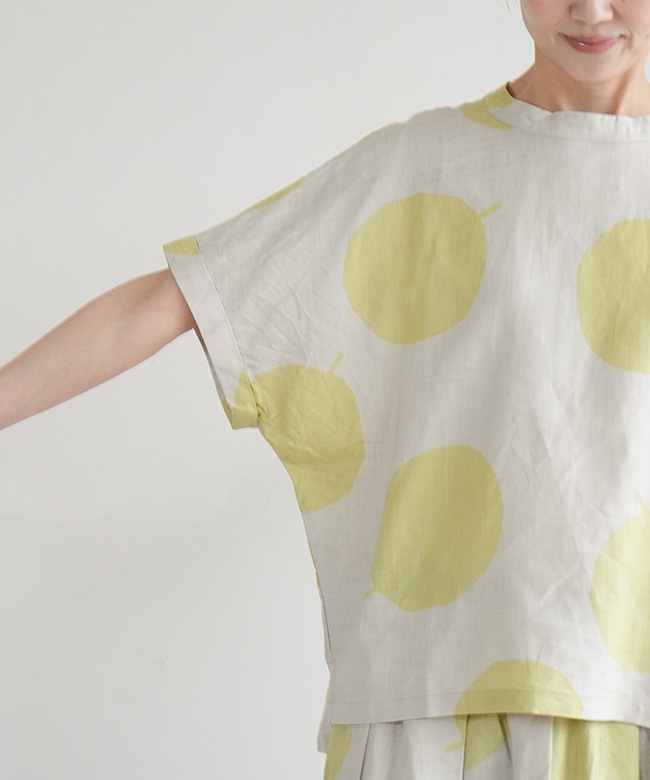 NATURAL LAUNDRY(ナチュラルランドリー) リネンpommeドットドルマンT