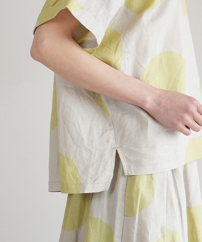NATURAL LAUNDRY(ナチュラルランドリー) リネンpommeドットドルマンT