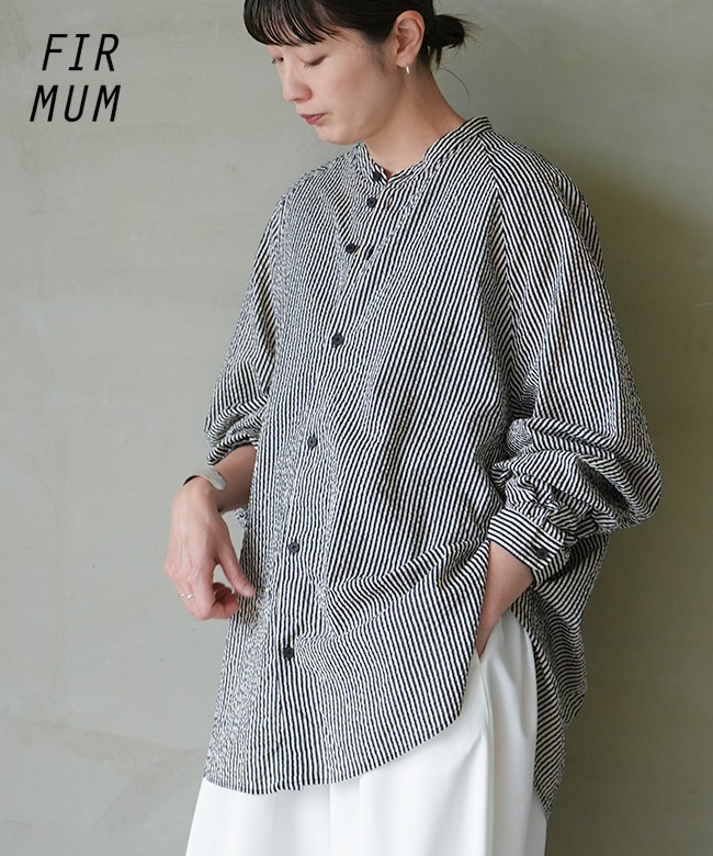 【POLYPLOID】ラグラン　スタンドカラーシャツ セール[RINEN] 強撚平織 半袖ラグランスタンドカラーシャツ（シャツ