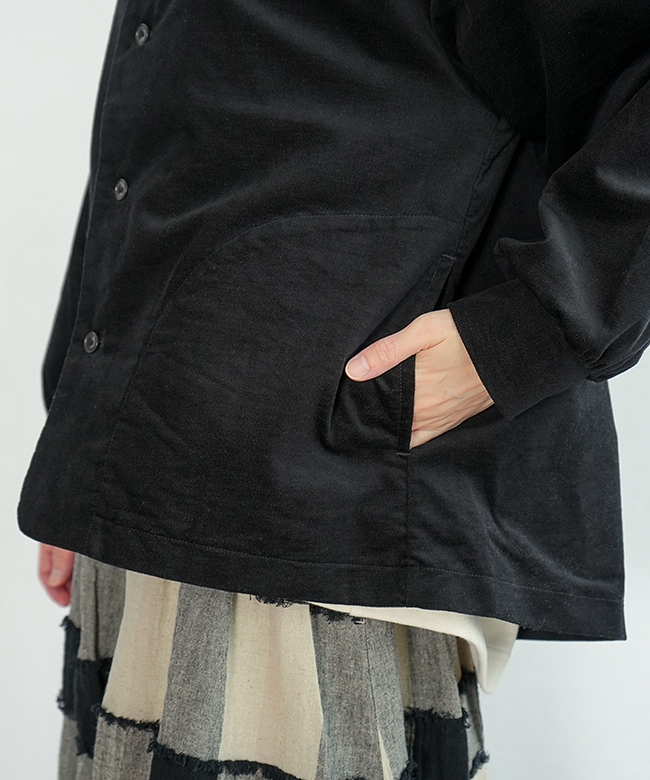 SALE 40%OFF】[P80640]prit(プリット) ストレッチ別珍 ノーカラー