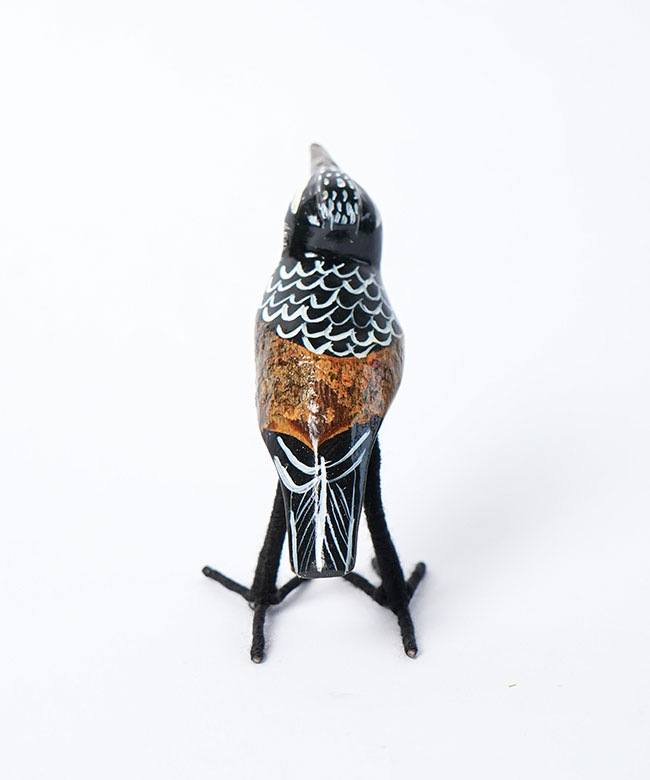 wk16113-05] AFRICANSQUARE(アフリカンスクエアー) 木製鳥 脚付き小