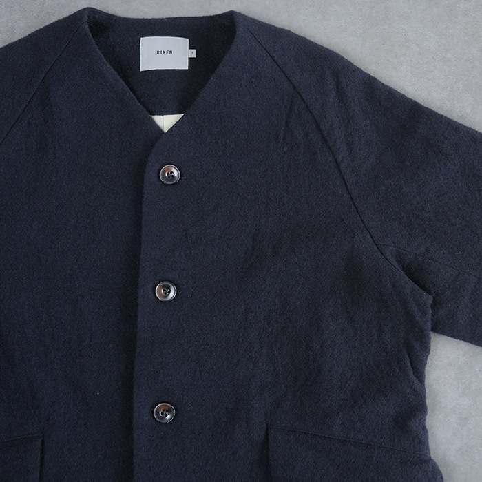 【Koton 】コトン　ノーカラージャケット　ウール100% 裏地リネン Koton 】コトン ノーカラージャケット ウール100% 裏地リネン コトン