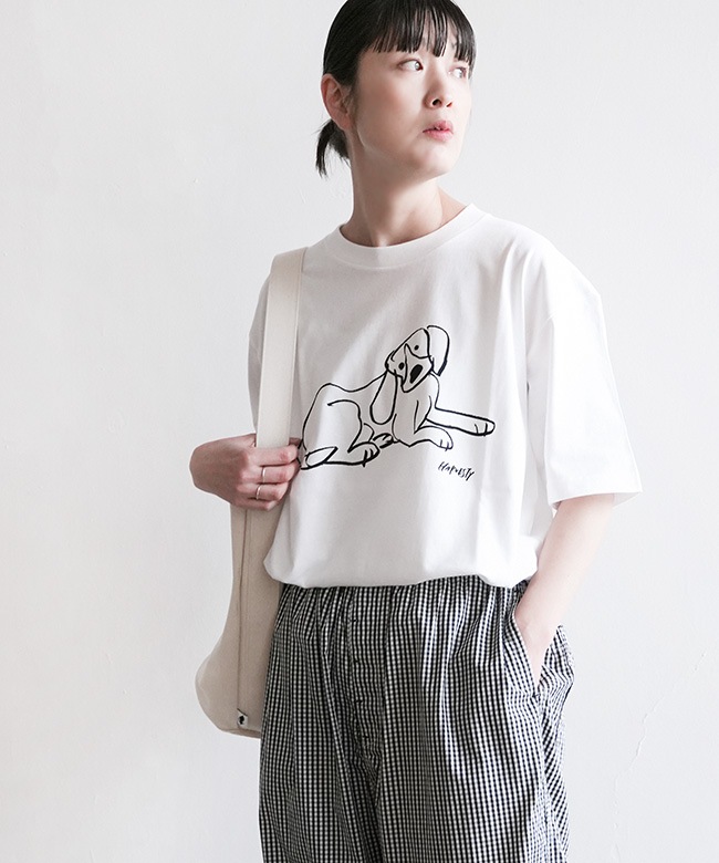 HARVESTY(ハーベスティ)PRINTED T-SH＜DOG＞プリントTee ＜いぬ