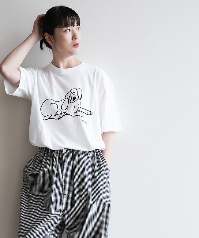 HARVESTY(ハーベスティ)PRINTED T-SH＜DOG＞プリントTee ＜いぬ