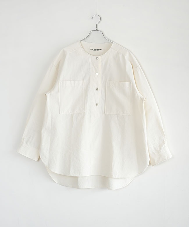 THE SHINZONE(ザ・シンゾーン) カラーレスワークシャツ COLLARLESS