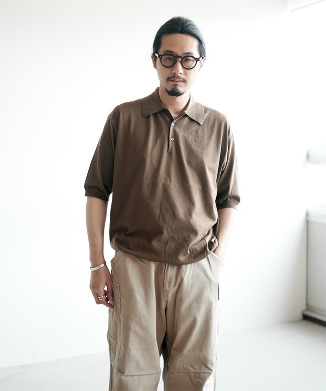 トップス KAPTAIN SUNSHINE Cotton Knit PoloShirt40 KAPTAIN SUNSHINE(キャプテンサンシャイン) Cotton Knit Poloshirt