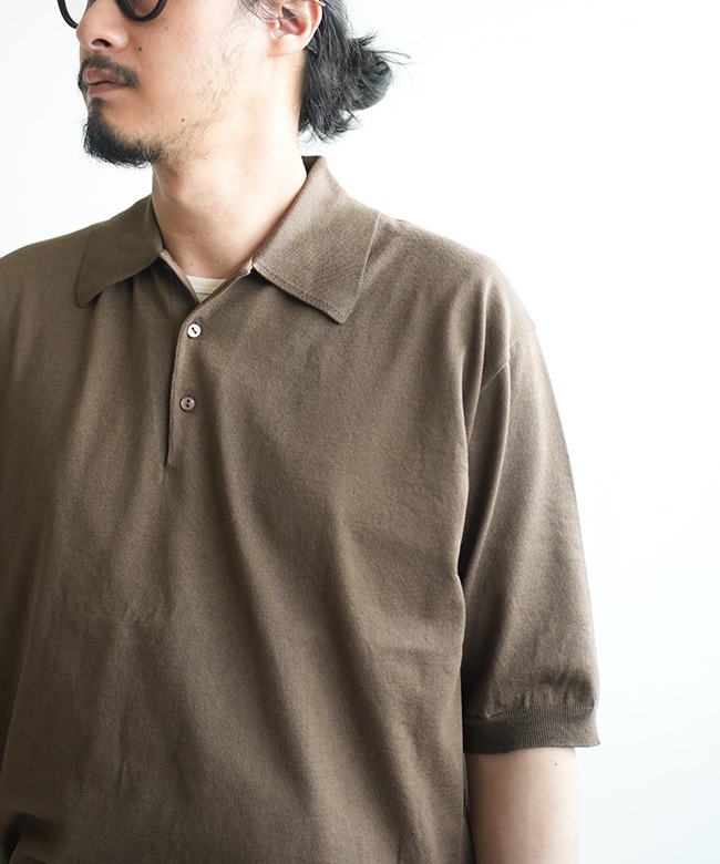 KAPTAIN SUNSHINE(キャプテンサンシャイン) Cotton Knit Poloshirt