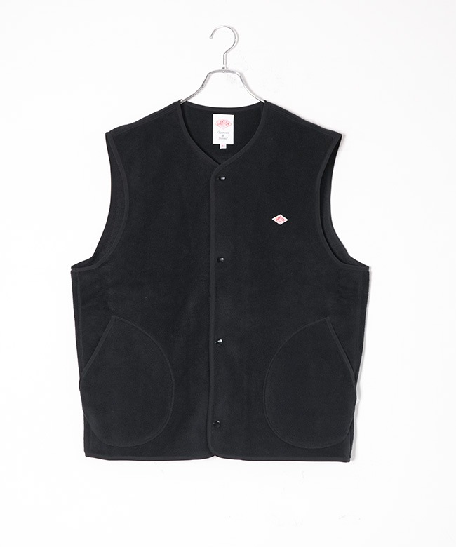 ◇DANTON(ダントン)FLEECE COLLARLESS VEST フリースカラーレスベスト