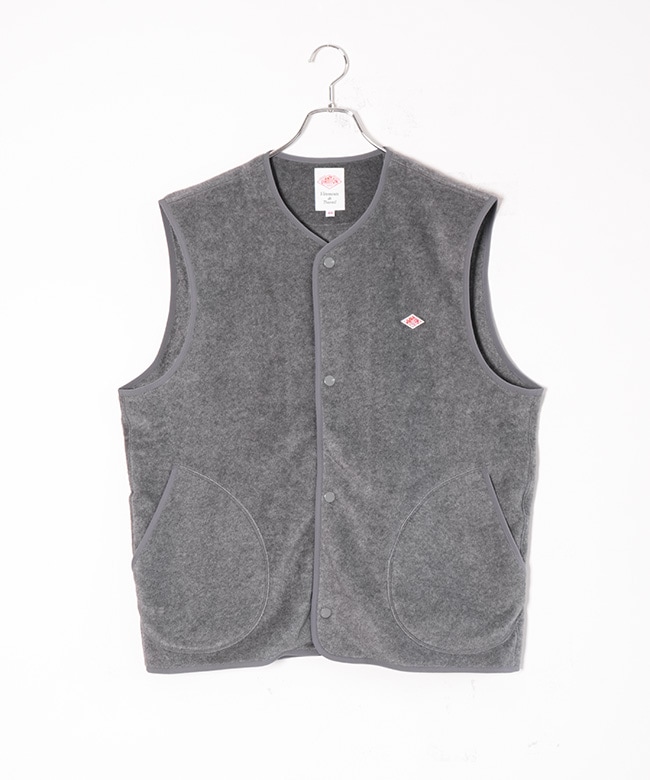 ◇DANTON(ダントン)FLEECE COLLARLESS VEST フリースカラーレスベスト