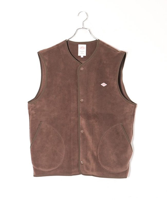 ◇DANTON(ダントン)FLEECE COLLARLESS VEST フリースカラーレスベスト