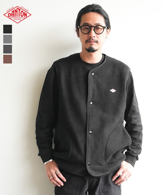 ◇DANTON(ダントン)FLEECE COLLARLESS VEST フリースカラーレスベスト