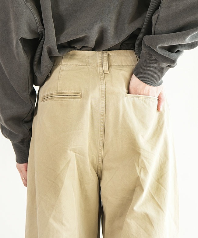 SALE 50%OFF】◇SOLAMONAT(ソラモナ) ルーズタックチノパンツ ワイド