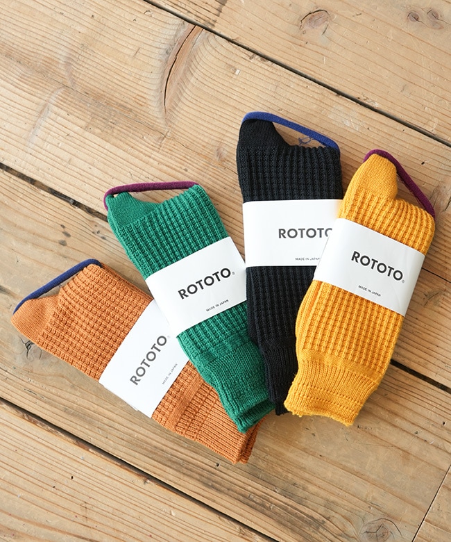 ROTOTO(ロトト) COTTON WAFFLE SOCKS コットンワッフルソックス