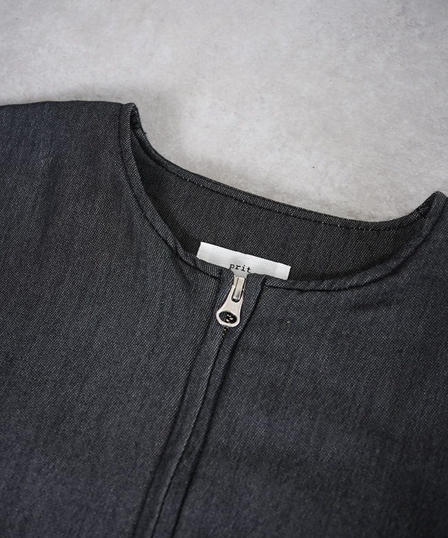 SALE 50%OFF】 prit(プリット) 別注カラーあり ニットデニム ZIP