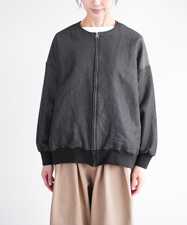 P80602] prit(プリット) 別注カラーあり ニットデニム ZIPブルゾン