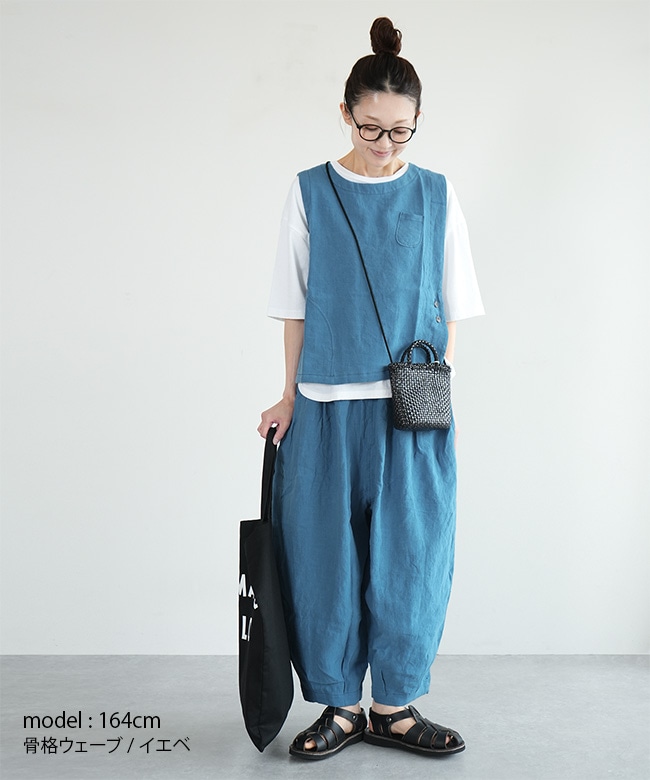 koron★　joie de vivre 綿麻ボールパンツtumugu tumugu(ツムグ) リネンキャンバスパンツ レディース ボトムス イージー