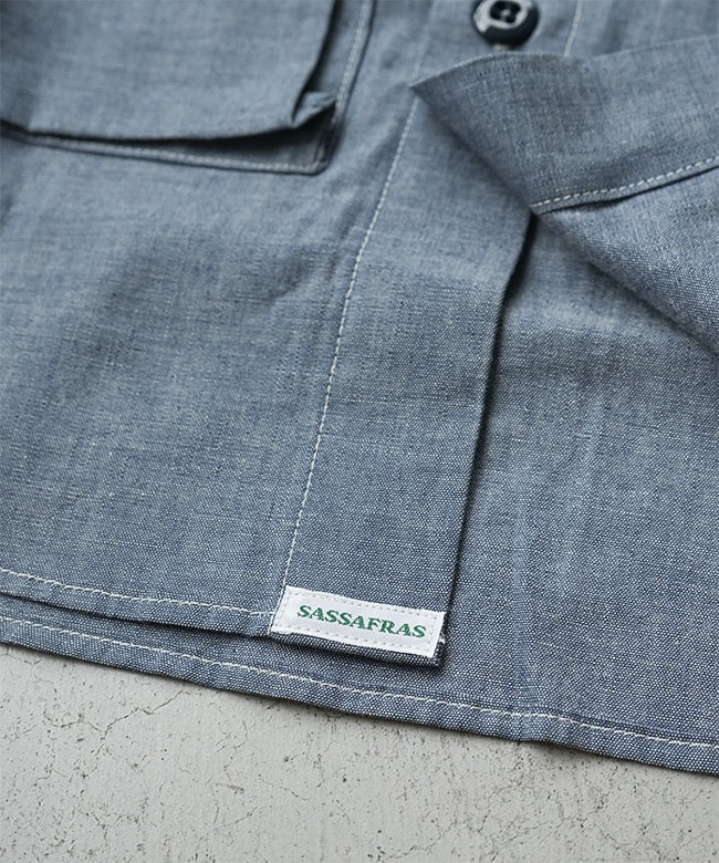 SASSAFRAS (ササフラス) Digs Crew Half 1/2 - 5oz Chambray ディグズ
