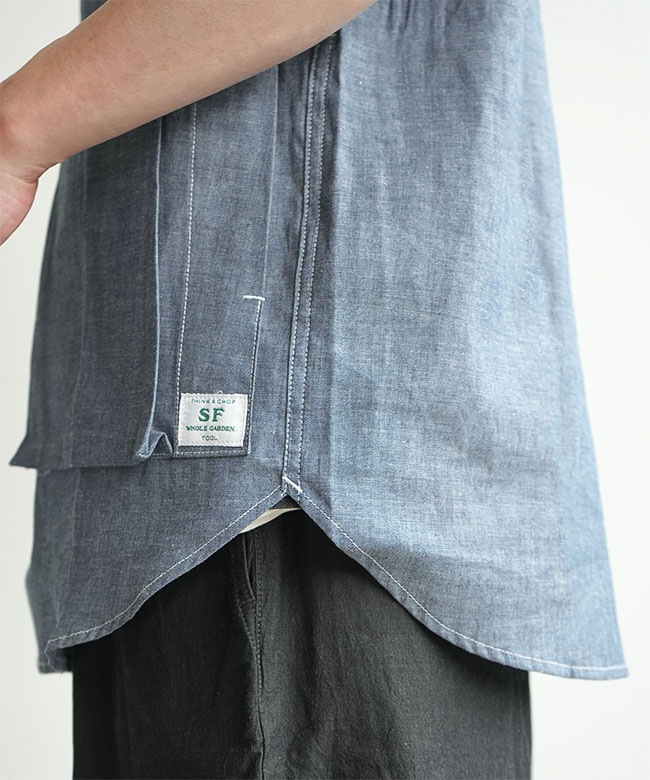 SASSAFRAS (ササフラス) Digs Crew Half 1/2 - 5oz Chambray ディグズ
