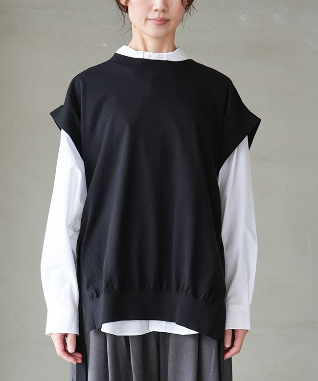 SALE 20%OFF】Midi Umi(ミディウミ) サイドリボンベスト ニットベスト