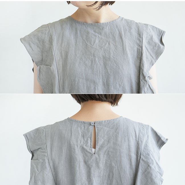 SALE 50%OFF】ROBE de PEAU(ローブデポー)FRILL SLEEVELESS BLOUSE 