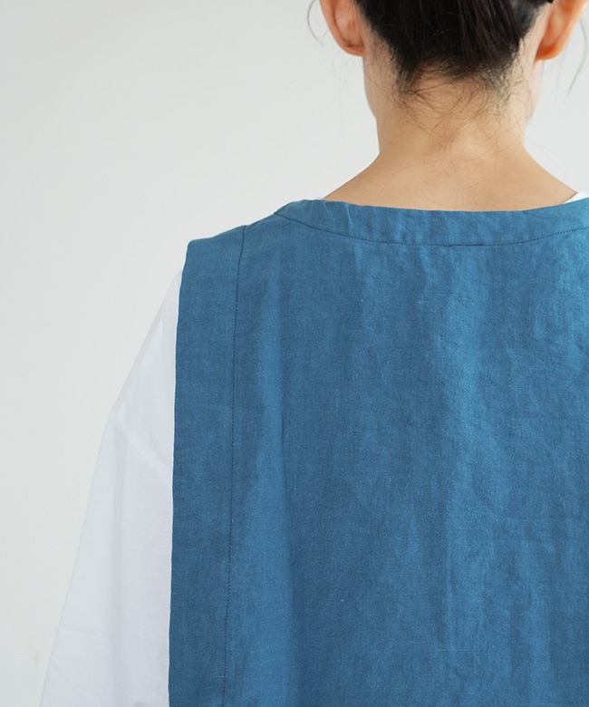 ◎◎tumugu(ツムグ) リネンキャンバスアシンメトリーベスト レディース