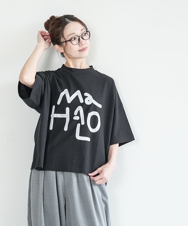 tumugu(ツムグ) ラフィ天竺プリントT(MaHaLo) Tシャツ トップス 半袖