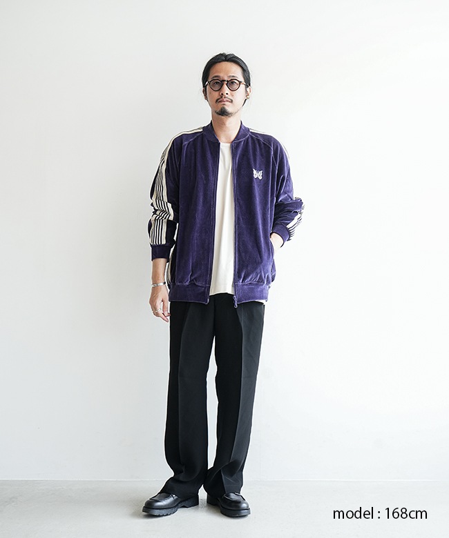 【Needles】ベロア リブカラートラックジャケット RW323]NEEDLES(ニードルズ) Rib Collar Track Jacket - C/PE