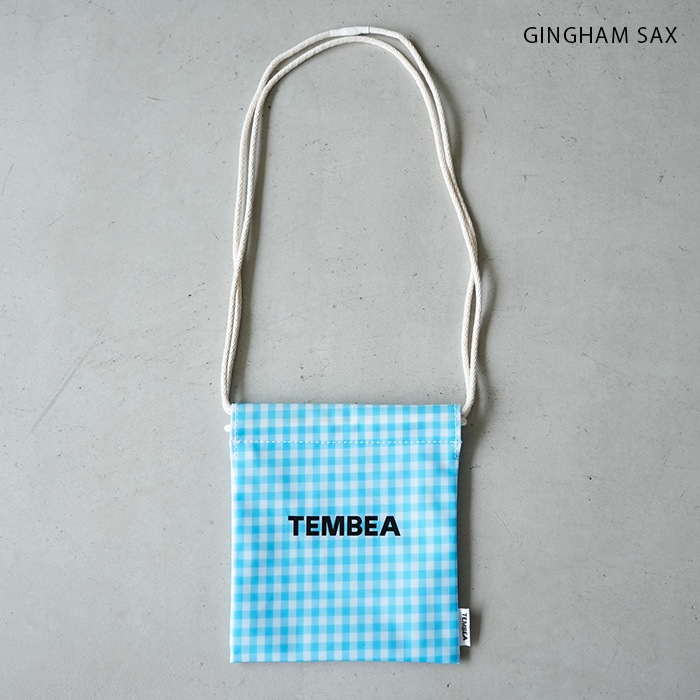 TEMBEA(テンベア) 巾着POCHETTE CLEAR GINGHAM SAX【メール便対応可
