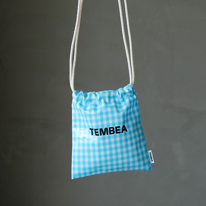 TEMBEA(テンベア) 巾着POCHETTE CLEAR GINGHAM SAX【メール便対応可