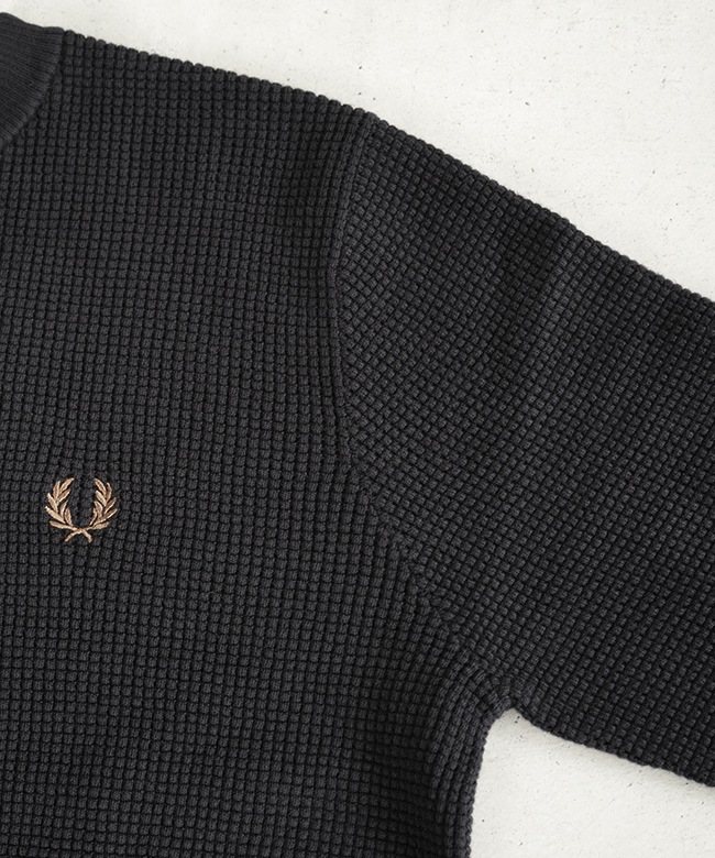 FRED PERRY フレッドペリー　ニットシャツ K6507]FRED PERRY(フレッドペリー)ワッフルスティッチニット