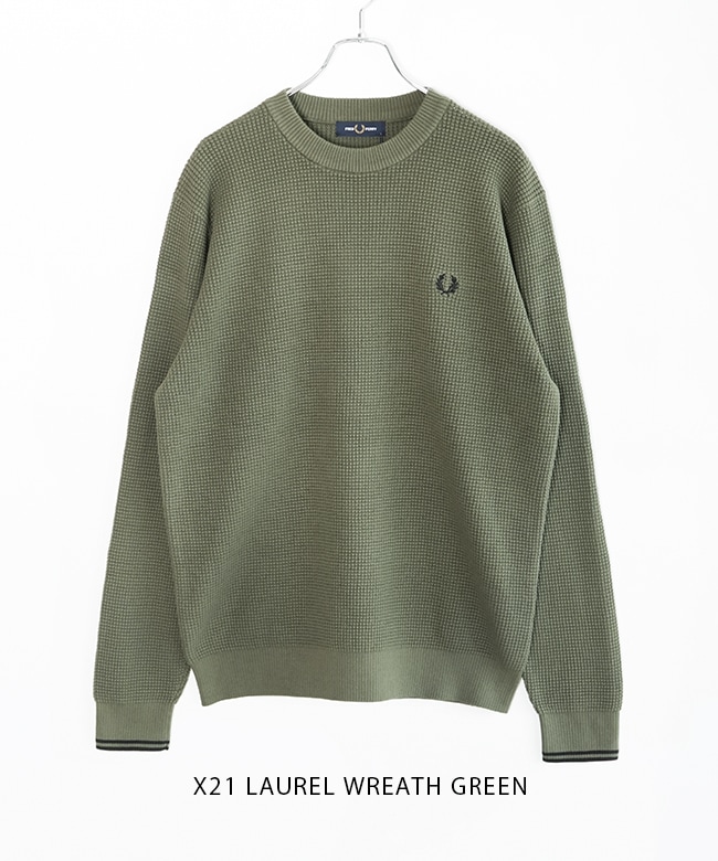 K6507]FRED PERRY(フレッドペリー)ワッフルスティッチニット